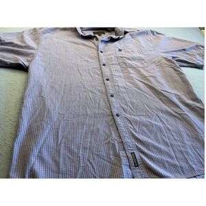 Timberland Vintage Weathergear Shirt Micro Check Short Sleeve XXL Purple Cotton